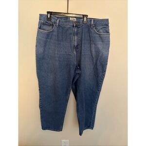 Women's LL Bean Blue Denim Jeans  Size 24W Petite Relaxed Fit